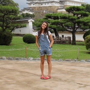 Gap Denim Overall Shorts